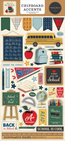 Набор чипборда Акценты из коллекции Обратно в школу "Back to School"