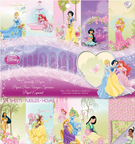 Набор бумаги "Disney Princess" 12 листов  от магазина ScrapMan.ru