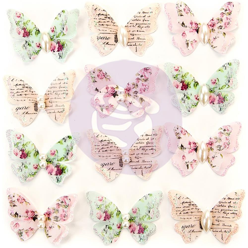 Набор бабочек с глиттером "Taylor" из коллекции "Misty Rose"