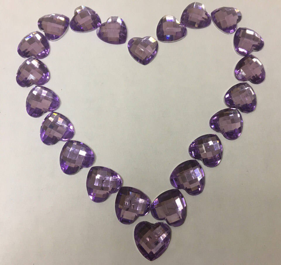 Граненый кристаллик "Сердце" фиолетовый