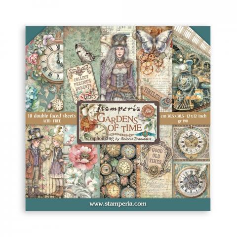 Набор бумаги Сады времени (Gardens of Time) 10 листов + бонус от Stamperia 