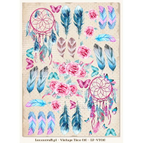 Лист с картинками для вырезания Vintage time 010 из коллекции Day Dream