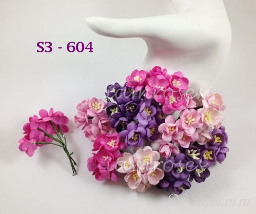 Цветы вишни, фиолетово-розовый микс от магазина ScrapMan.ru