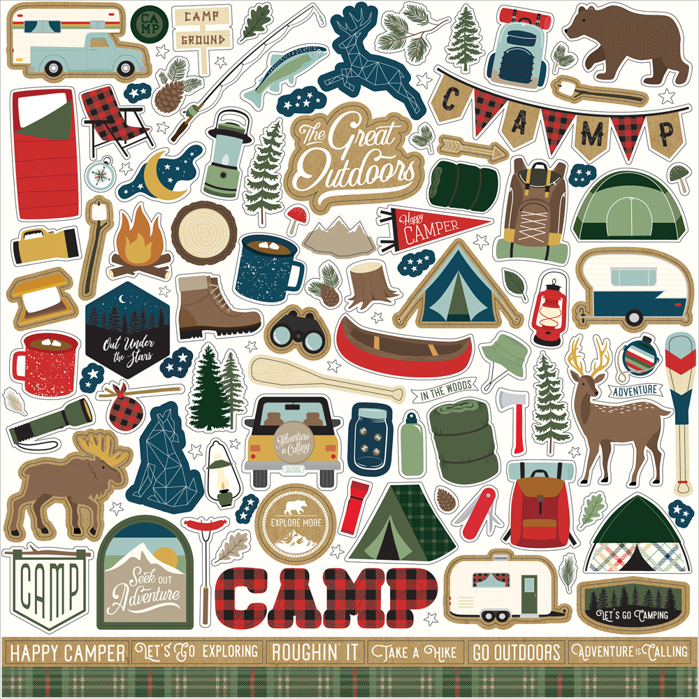 Набор стикеров из коллекции Идем в поход (Lets Go Camping)