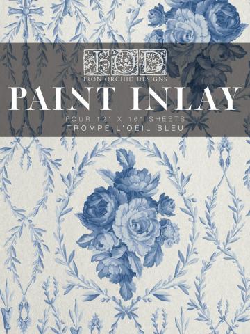 PAINT INLAY TROMPE L’OEIL BLEU 12×16 PAD IOD