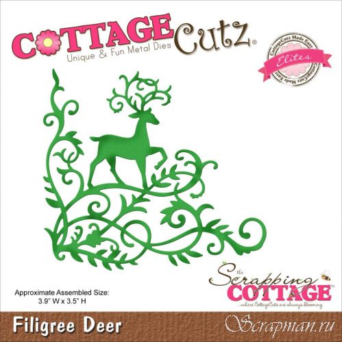 Нож для вырубки Filigree Deer от Cottage Cutz