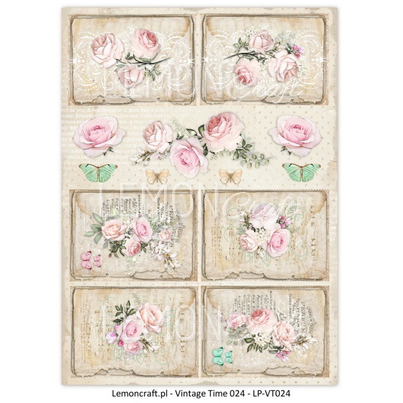 Лист с картинками для вырезания Vintage time 024 из коллекции Yesterday