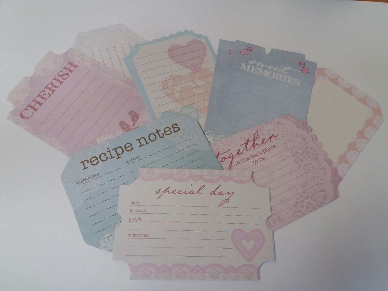 Набор высеченных элементов "Записки в альбом" Vintage Notes 24 штуки