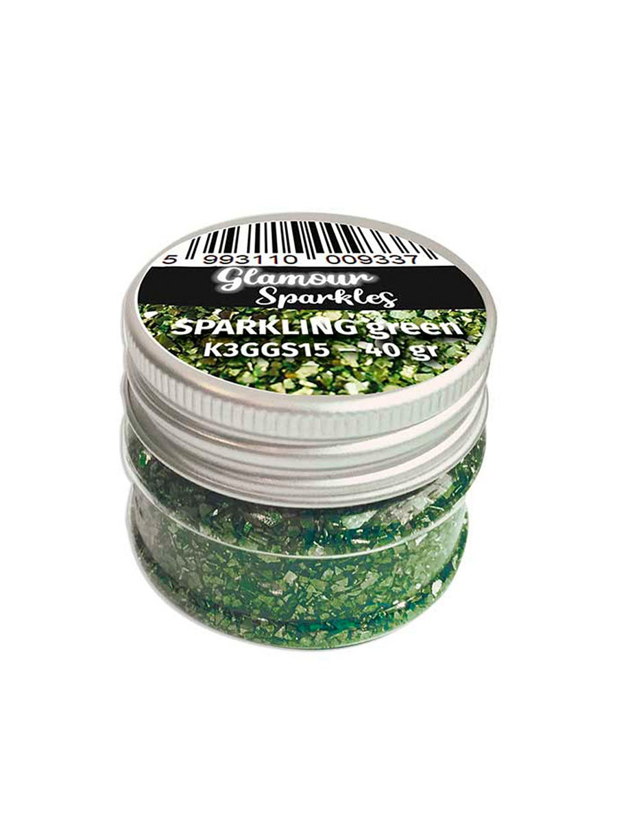 Глиттер "Glamour Sparkle" цвет Sparkling Green от Stamperia