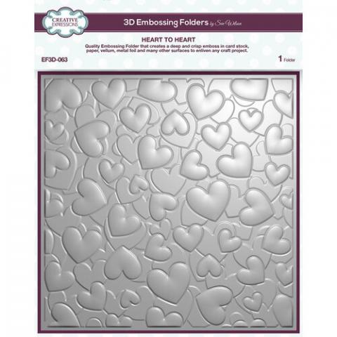 Большая папка для тиснения 20*20см "Heart To Heart" от Creative Expressions