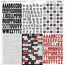 Набор стикеров "Alphabets & Words" из коллекции "Black & White"