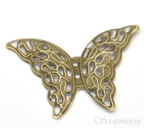 Ажурное украшение "Бабочка" бронза от магазина ScrapMan.ru