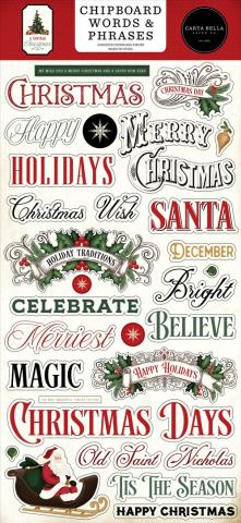 Набор чипборда "Words & Phrases" из коллекции "A Vintage Christmas"