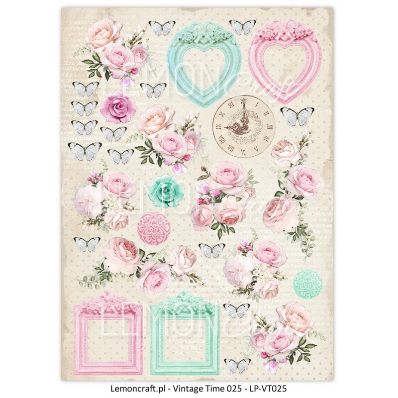 Лист с картинками для вырезания Vintage time 025 из коллекции Yesterday