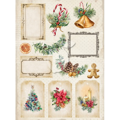 Лист с картинками для вырезания Vintage time 033 из коллекции "Yuletide"
