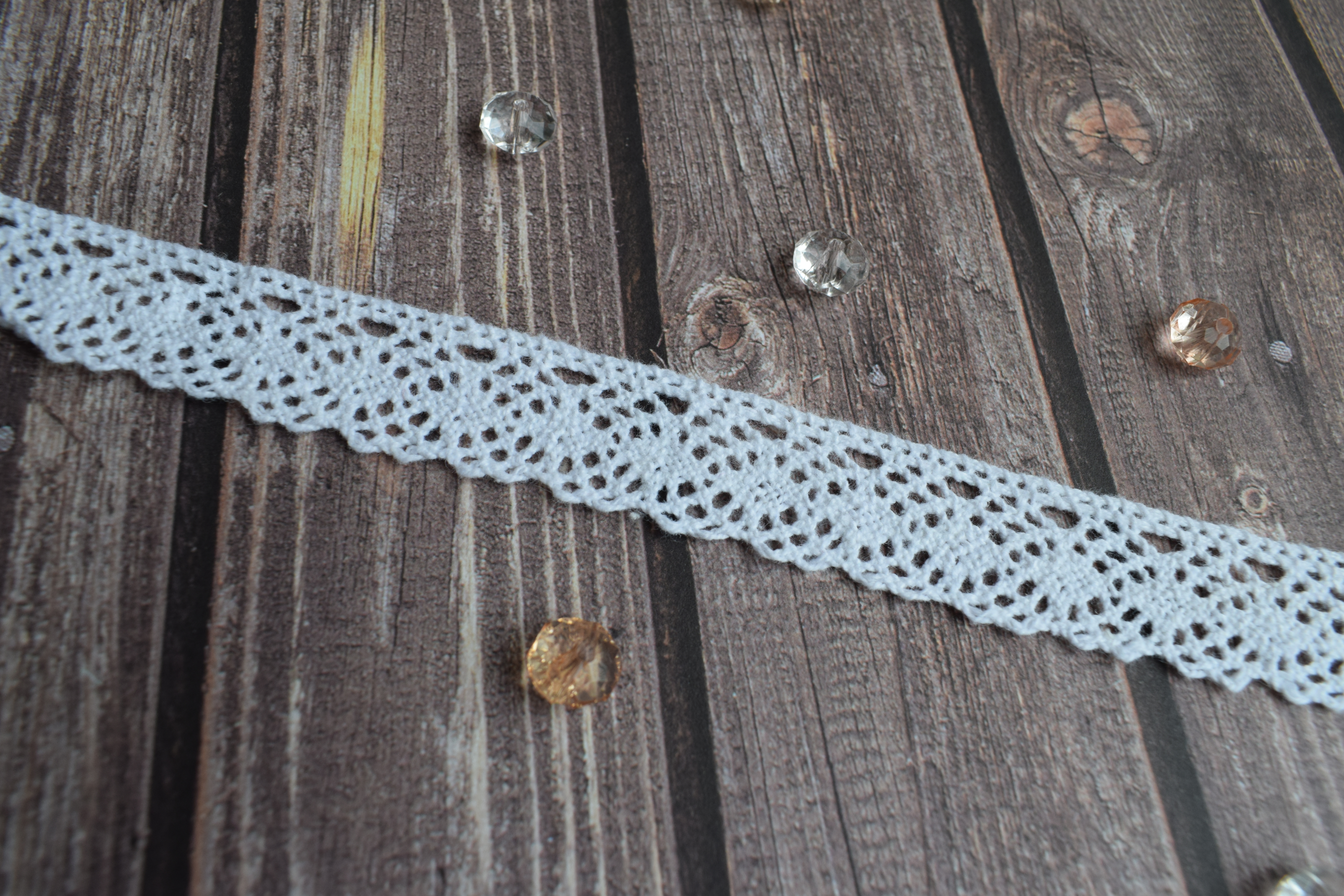 Хлопковое белое кружево, 1 метр