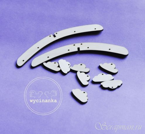 Чипборд "Мини-мобиль с облачками"