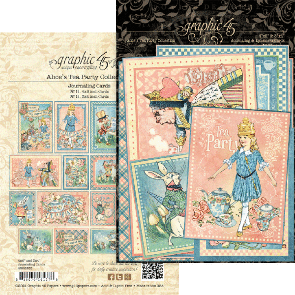 Набор карточек из коллекции "Alice"s Tea Party" 16 штук