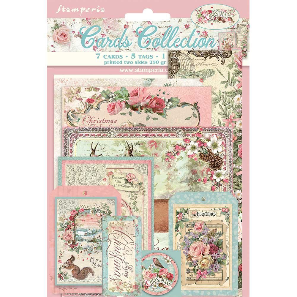 Набор карточек из коллекции "Pink Christmas" от магазина ScrapMan.ru