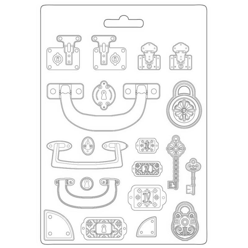 Молд пластиковый SUITCASE из коллекции LADY VAGABOND, формат А4, Stamperia 