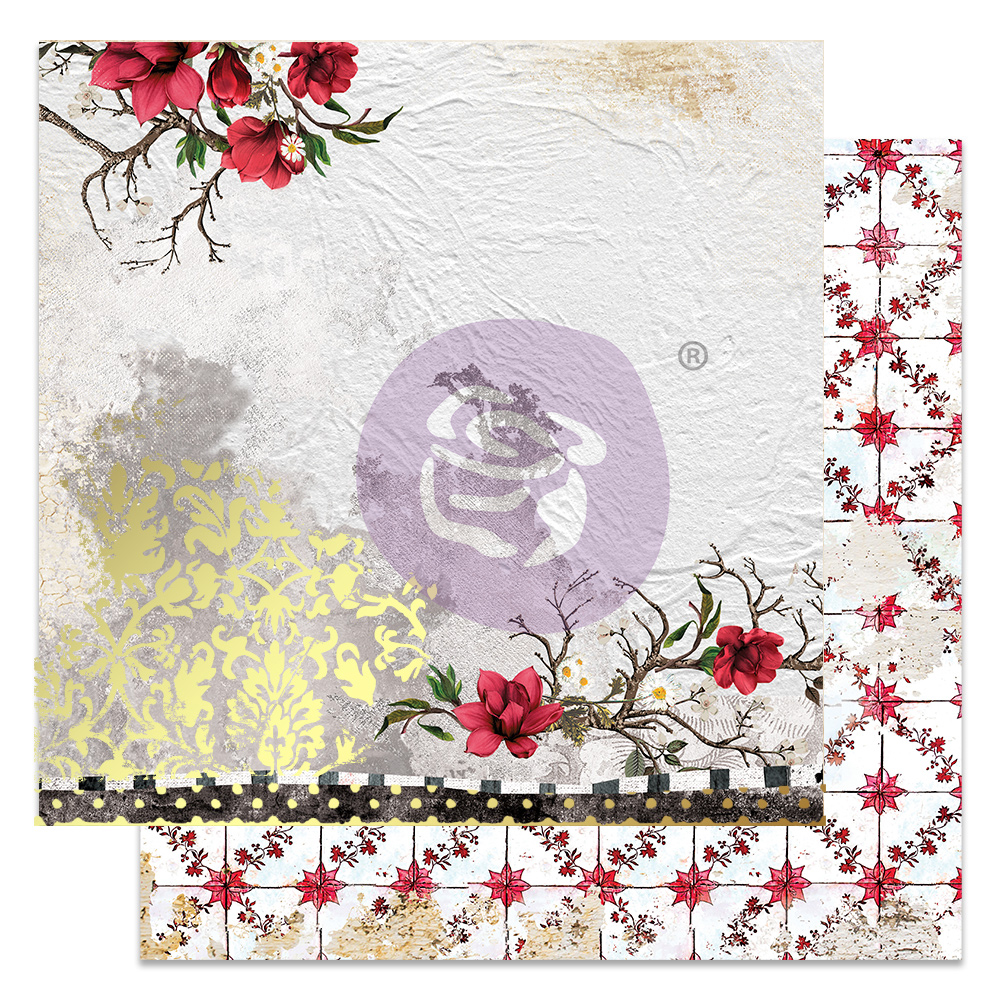 Бумага с фольгированием "A Little Damask" из коллекции Magnolia Rouge