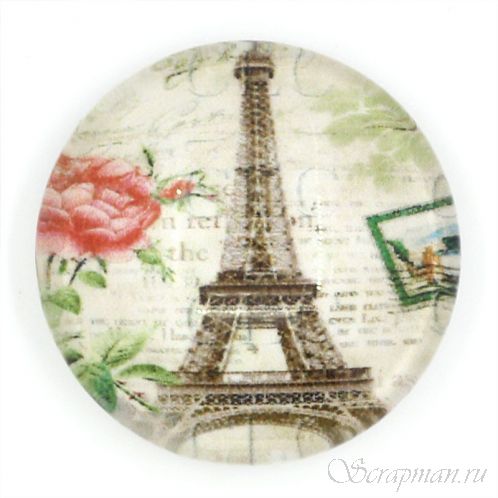 Кристаллик из стекла "Париж" от магазина ScrapMan.ru