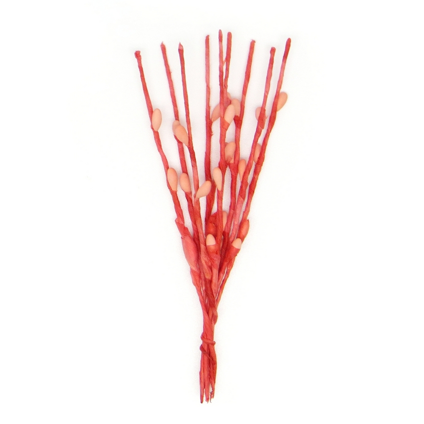 Декоративный букетик "Весенние веточки", цвет "Коралловый"