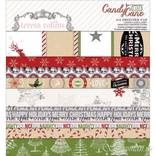 Набор бумаги "Candy Cane Lane" 12 листов от магазина ScrapMan.ru