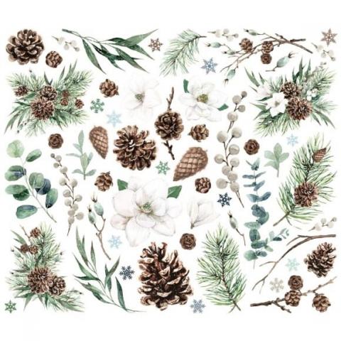 Набор высечек из коллекции "Simple Vintage Fresh Snow" Floral 57 штук