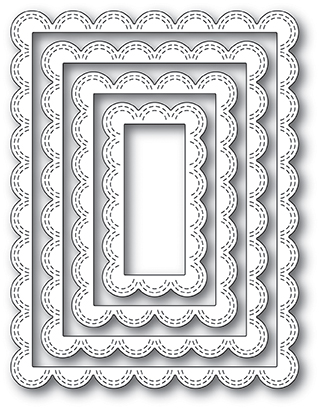 Нож Double Stitch Scalloped Rectangle Frames  от Memory Box