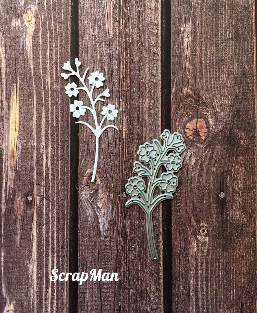 Нож для вырубки "Веточка с цветочками" от ScrapMan