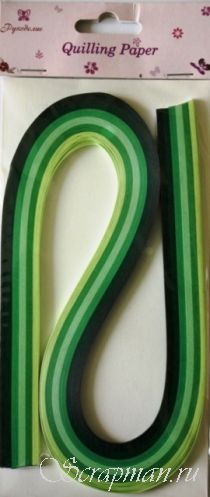 Бумага для квиллинга "Оттенки зеленого" 5мм., 6 цветов Рукоделие