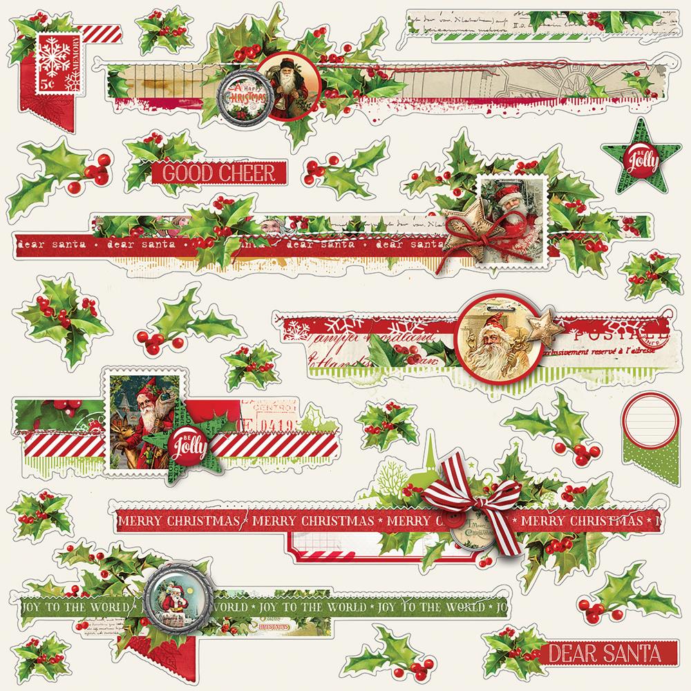 Лист стикеров "Borders" из коллекции "Simple Vintage Christmas"