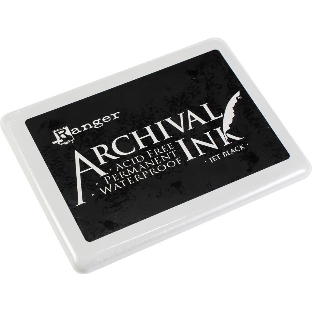 Огромная штемпельная подушечка Черная "Jet Black" Archival Ink от Ranger от магазина ScrapMan.ru