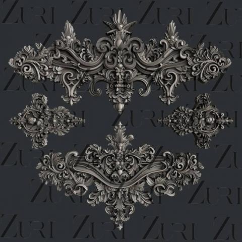 Молд силиконовый Baroque Ornaments (Барокко орнаменты) от ZURI