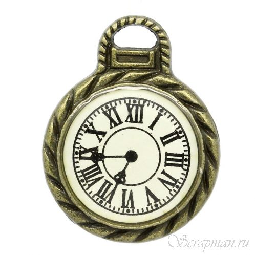 Подвеска Часы, бронза