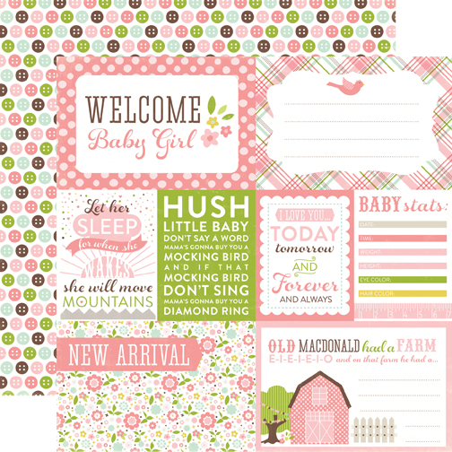 Бумага "Welcome Baby Girl" из коллекции "Bundle Of Joy"