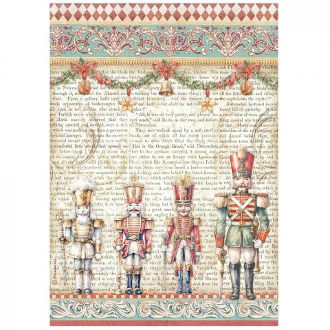 Бумага рисовая для декупажа А4 "The Nutcracker" солдатики от STAMPERIA