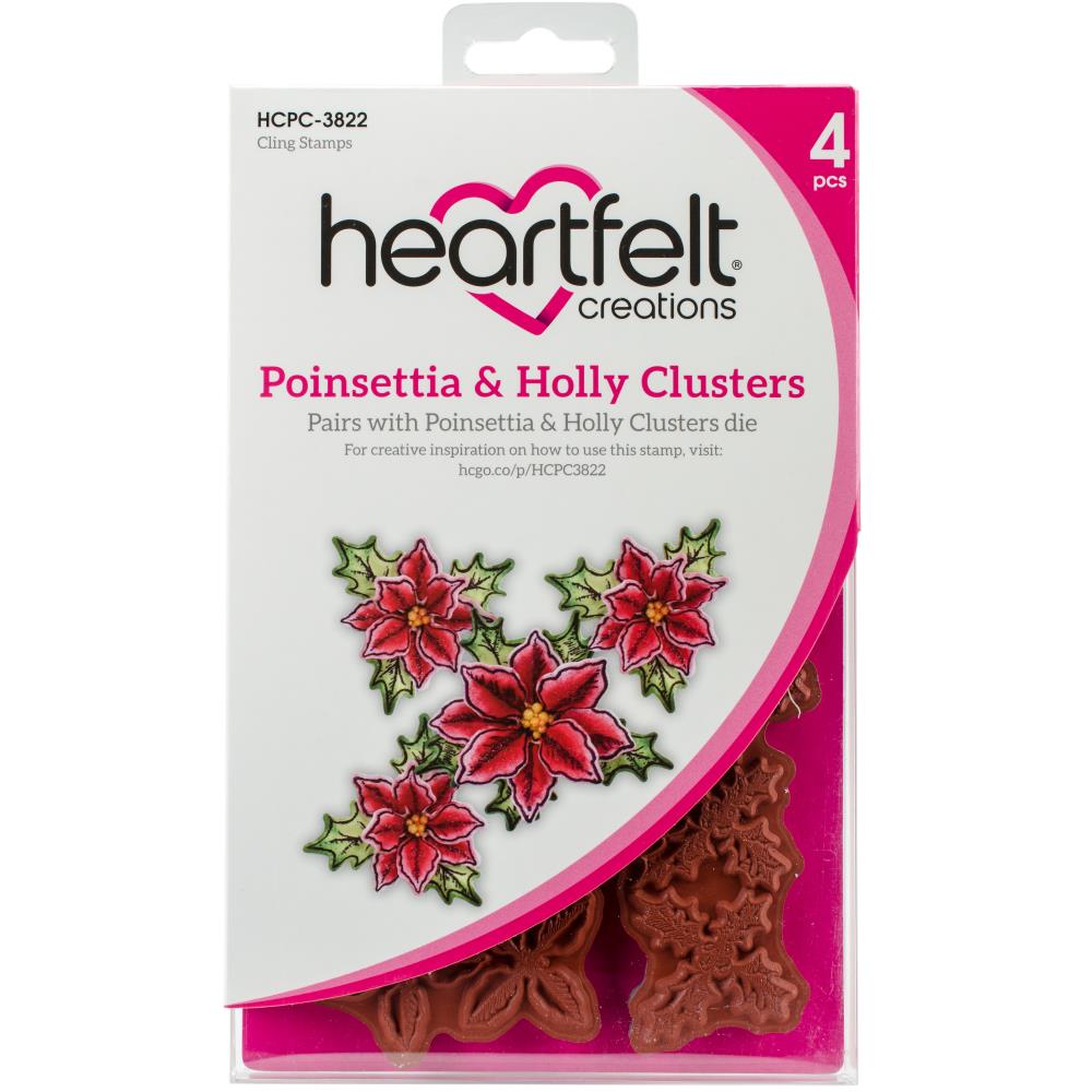 Набор резиновых штампов "Poinsettia & Holly" от Heartfelt Creations