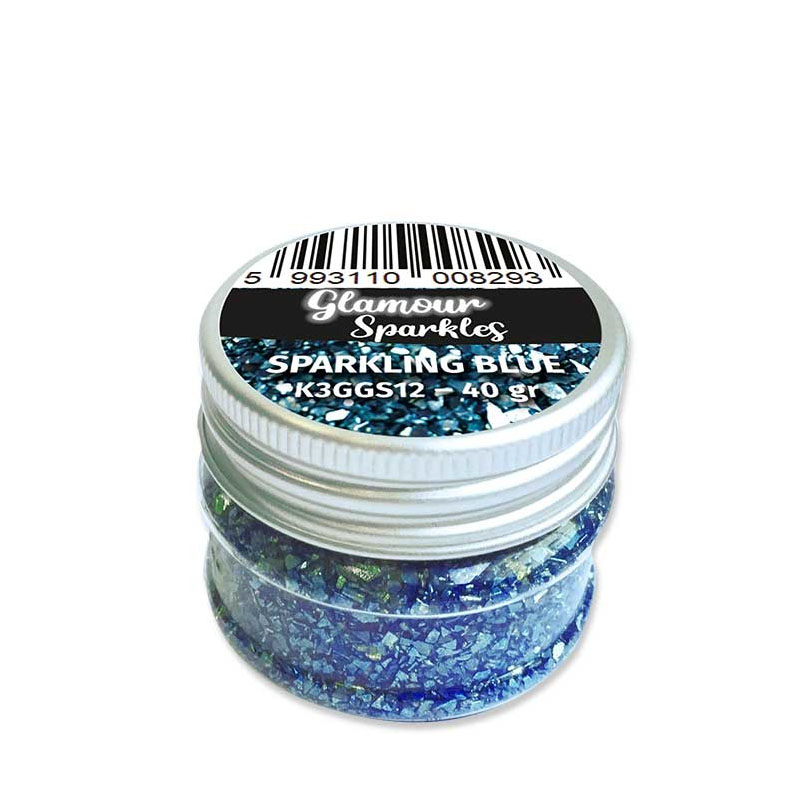 Глиттер "Glamour Sparkle" цвет Sparkling Blue от Stamperia