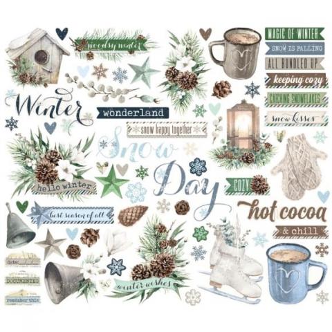 Набор высечек из коллекции "Simple Vintage Fresh Snow" Icons 72 штуки