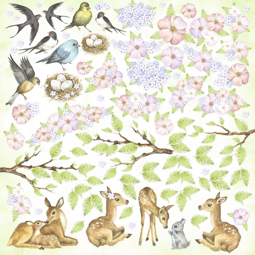 Лист с картинками для вырезания Smile of spring