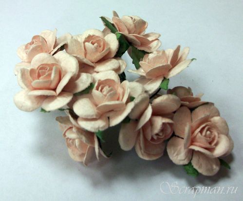 Роза 2,5см., цвет бледно-розовый