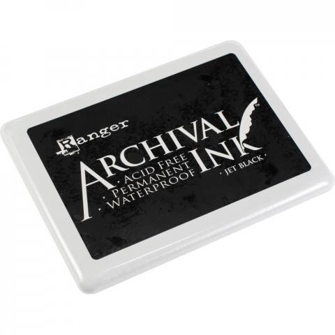 Огромная штемпельная подушечка Черная "Jet Black" Archival Ink от Ranger