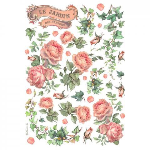 Бумага рисовая для декупажа А4 "Les jardins des parfums" от STAMPERIA