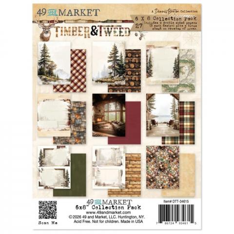 Набор бумаги 15*20см Дерево и твид (Timber and Tweed) 27 листов от 49 Market