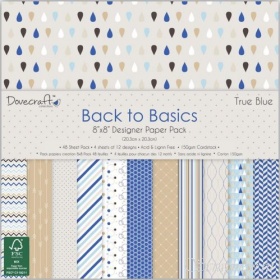 Набор бумаги "Back To Basics True Blue" 12 листов