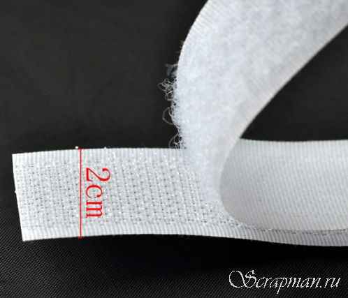 Лента-липучка, белая, 2 см от магазина ScrapMan.ru