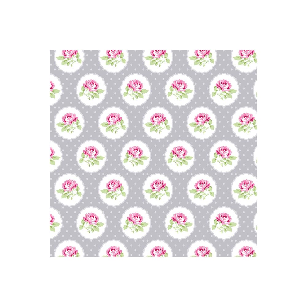 Отрез ткани 50*55см Charlotte "Dotted Rose - Gray" 