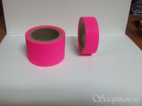 Бумажный скотч ярко-розовый от магазина ScrapMan.ru